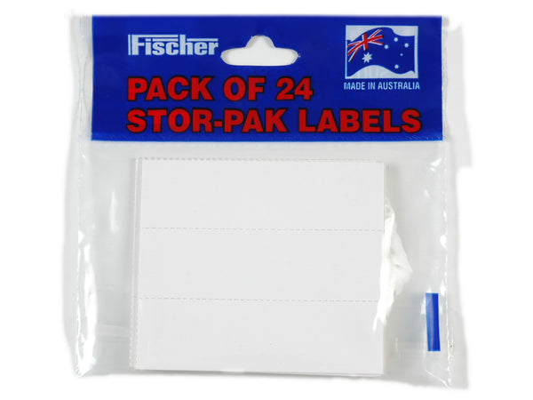 Fischer Pack of 24 Front of Bin Cardboard Labels - White