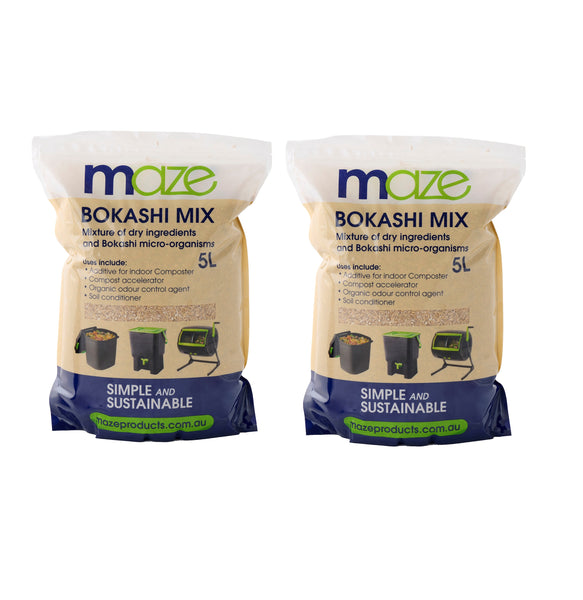 Twin Pack Maze Bokashi Composting Grains - 2 x 5L Bags