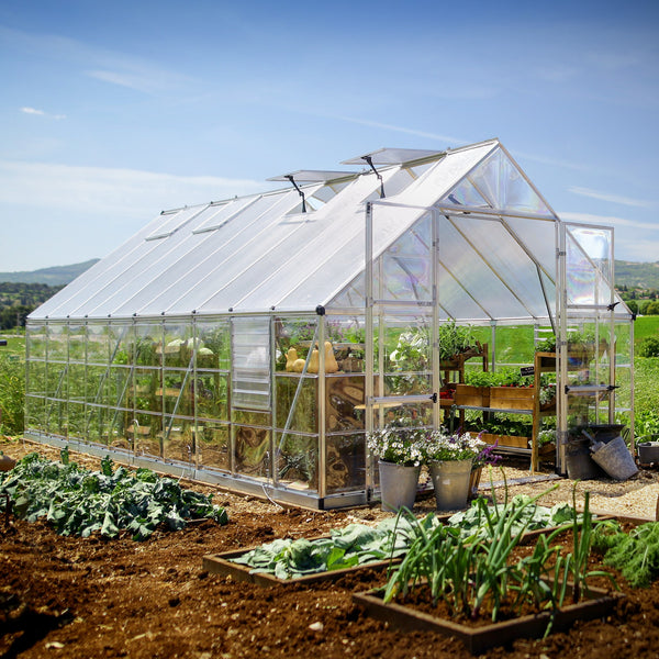 Maze Balance Premium Polycarbonate Greenhouse 10' x 20' - Silver Frame