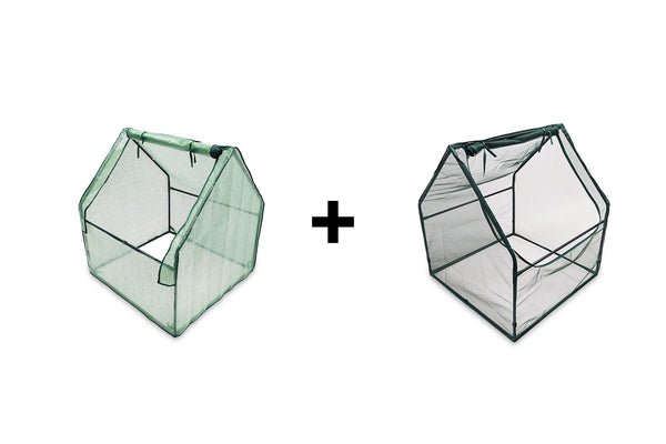 Greenlife Square Drop Over Greenhouse with PE Cover + Netting Cover - 900 x 900 x 1020mm