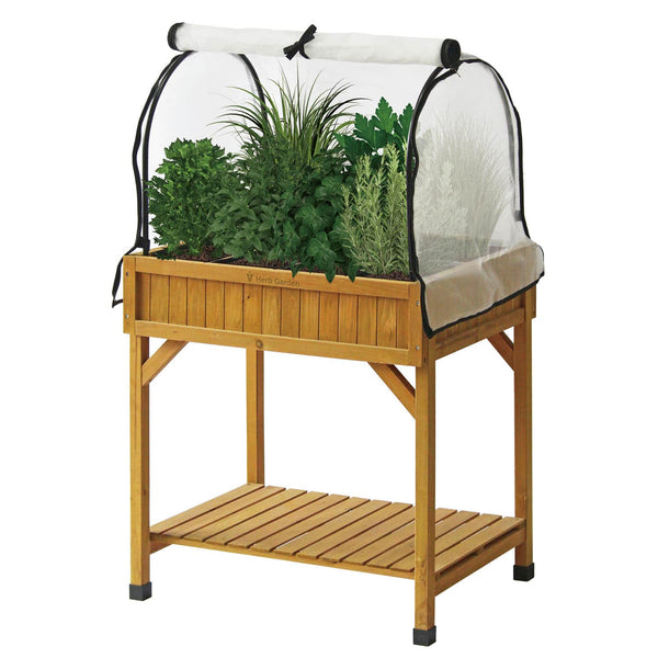 VegTrug 8 Pocket Herb Garden Frame with PE Greenhouse and Micro Mesh Covers