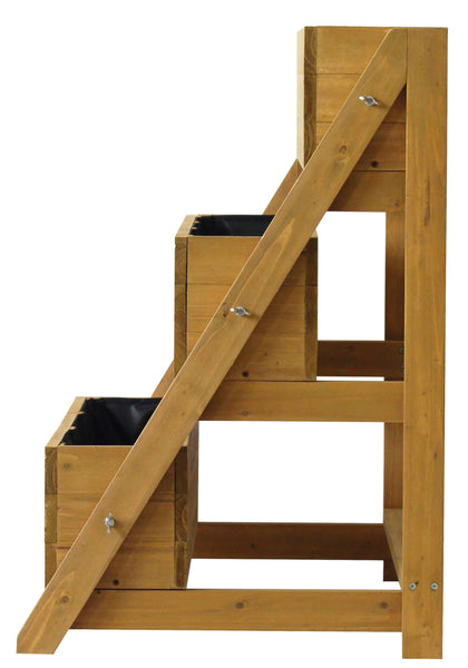 VegTrug Timber Terrace Herb Planter 3 Tier – Natural