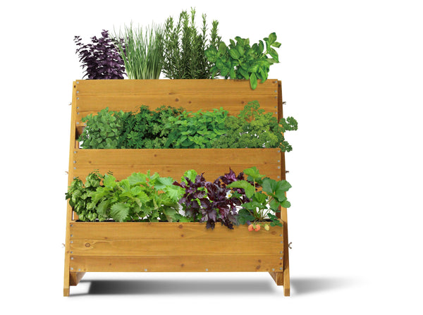 VegTrug Timber Terrace Herb Planter 3 Tier – Natural