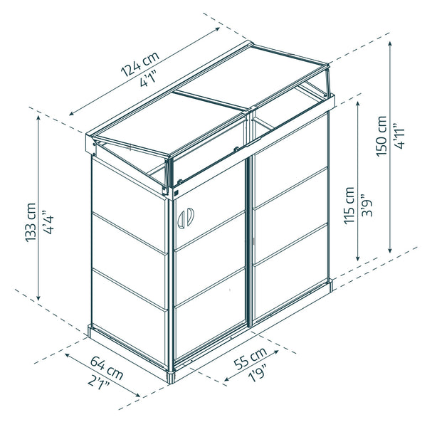 Maze Ivy Premium Polycarbonate Mini Greenhouse 4′ X 2′ – Black Frame