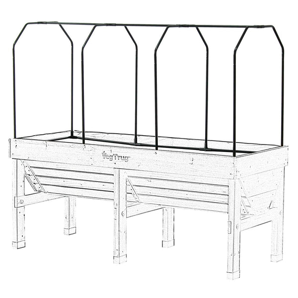 VegTrug 90cm Frame with PE Greenhouse and Shade Covers for Medium 1.8m Classic Planter