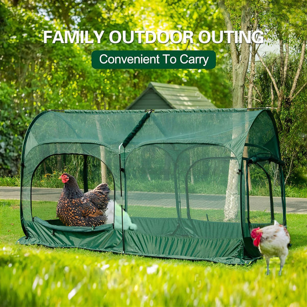 Maze Pop Up Portable Chicken Run Coop - Green