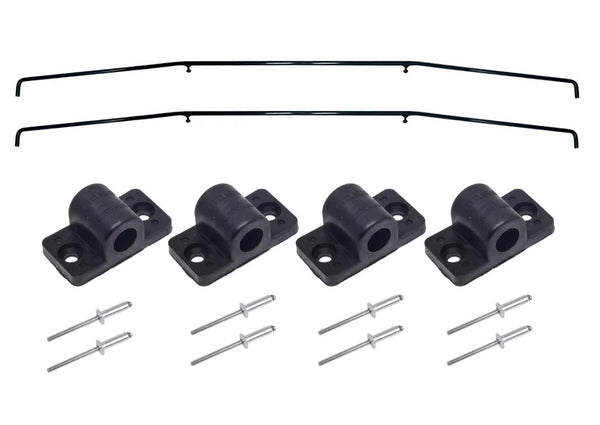 Tonneau Support Bar Rod Replacement Twin Kit with Brackets and Pop Rivets