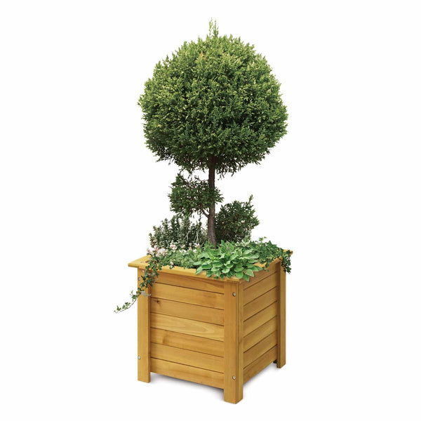 VegTrug Timber Square Planter Box 350 x 350 x 400mm Natural