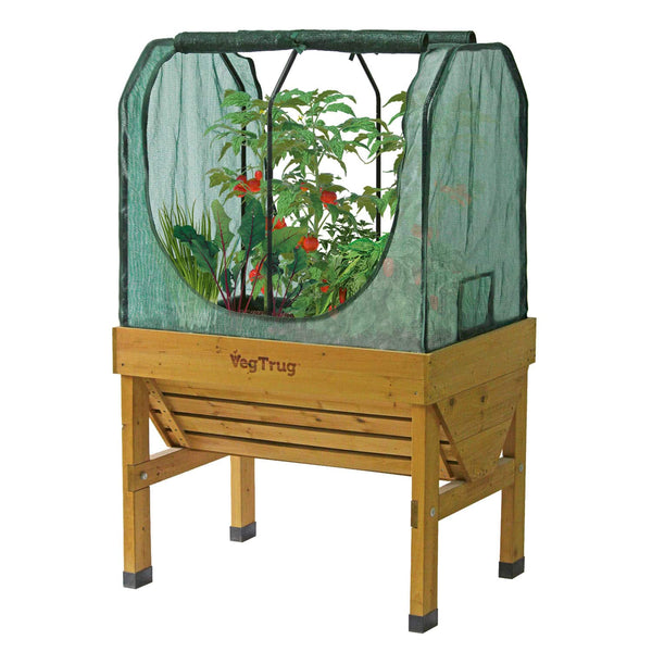 VegTrug 90cm Frame with PE Greenhouse and Shade Covers for Small 1m Classic Planter