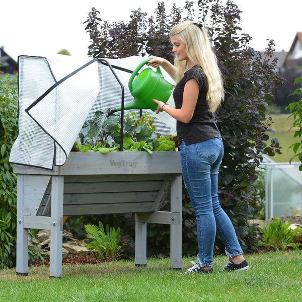 VegTrug 90cm Frame with PE Greenhouse and Shade Covers for Small 1m Wall-hugger