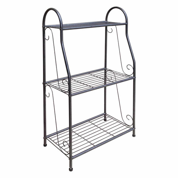 Takasho Metal Plant Stand 3 Shelf - Hammertone Grey