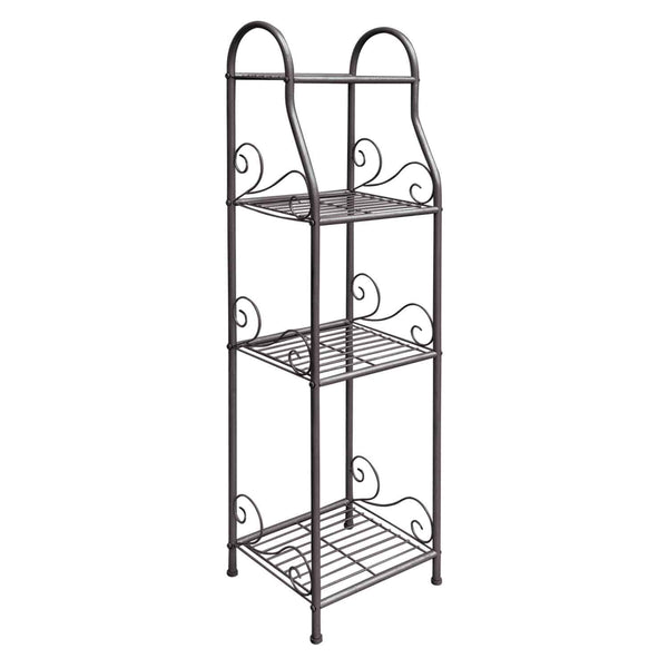 Takasho Narrow Metal Plant Stand 4 Shelf - Hammertone Grey