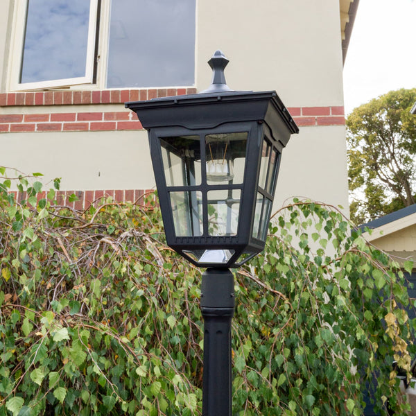 Takasho Single Post Light Heritage Style Lamp with Solar Panel 150lm