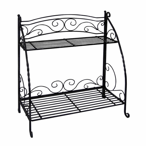 Takasho Bakers Metal Plant Stand 2 Shelf - Black