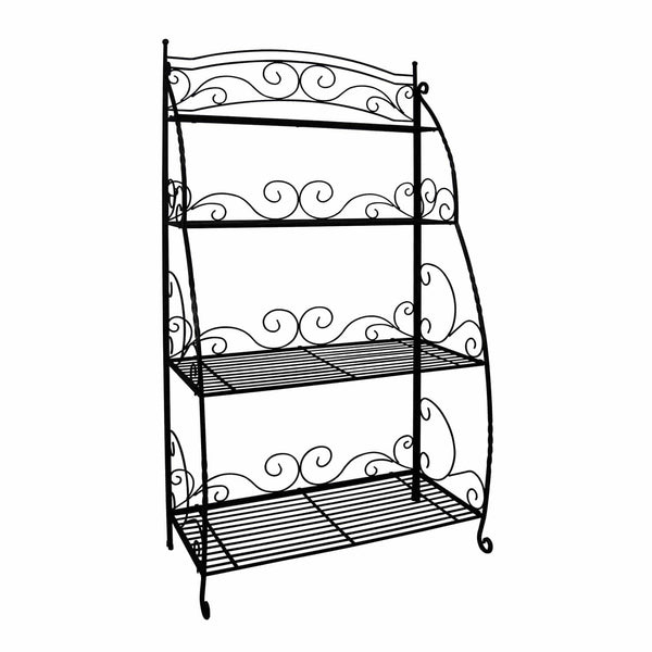 Takasho Bakers Metal Plant Stand 4 Shelf - Black