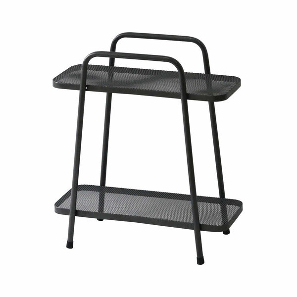 Takasho Modern Metal Plant Stand 2 Shelf - Black