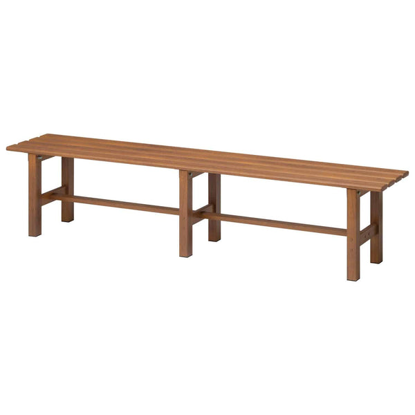 Takasho Aluminium Bench Seat 150cm Woodgrain Pattern - Brown