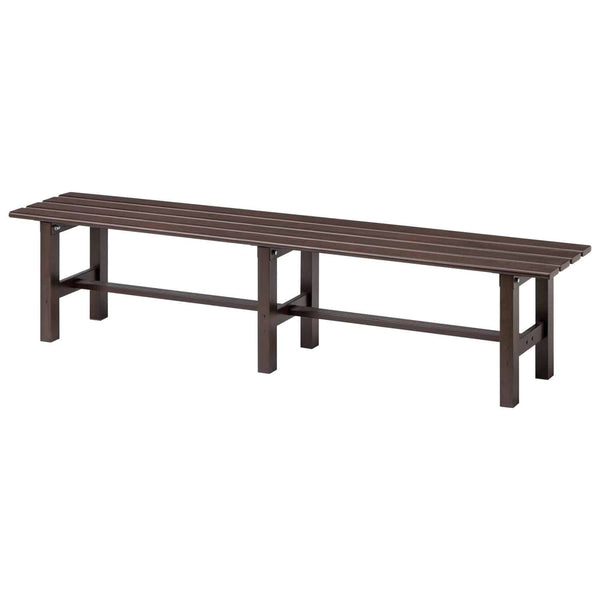 Takasho Aluminium Bench Seat 150cm Woodgrain Pattern - Dark Brown