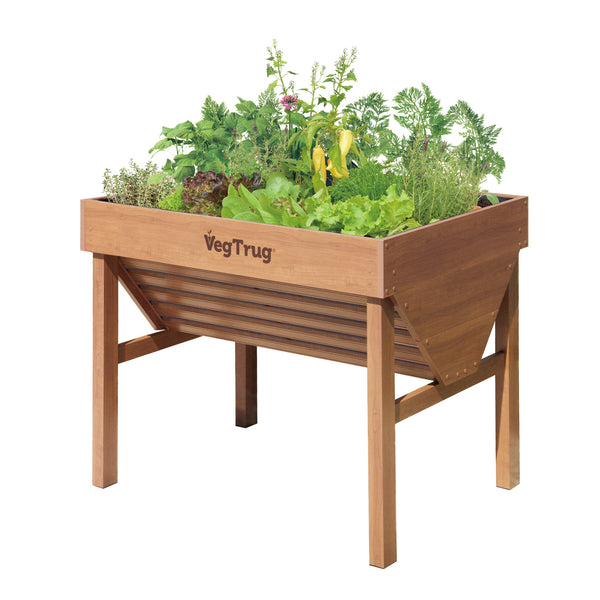 VegTrug Aluminium Raised Planter Small 1m - Natural Wood Effect