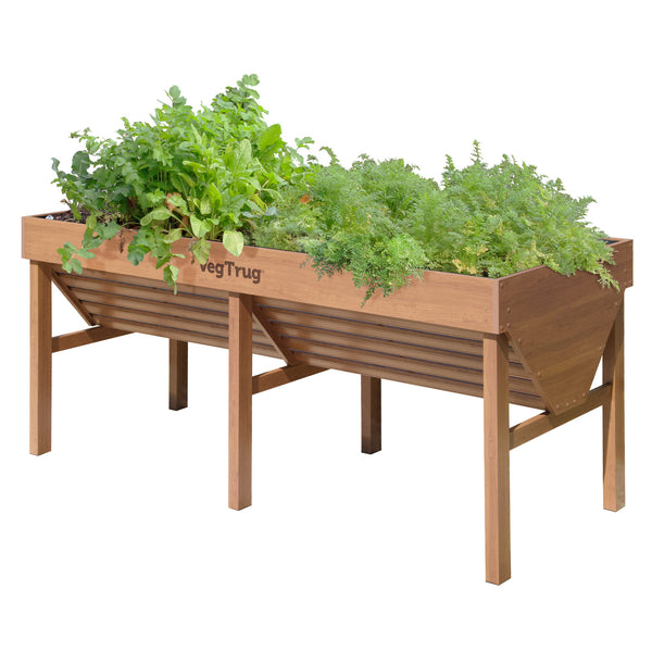 VegTrug Aluminium Raised Planter Medium 1.8m - Natural Wood Effect