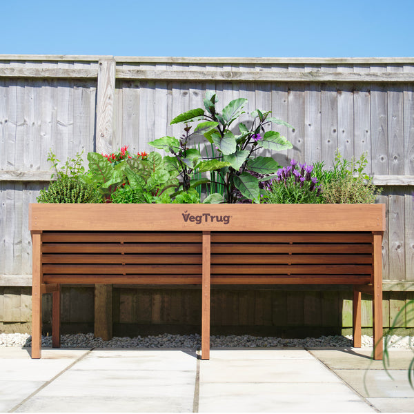 VegTrug Aluminium Raised Planter Medium 1.8m - Natural Wood Effect