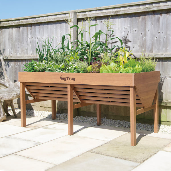 VegTrug Aluminium Raised Planter Medium 1.8m - Natural Wood Effect