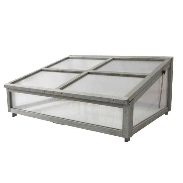 VegTrug Cold Frame for Small 1m Classic Wooden Raised Planter - Grey Wash