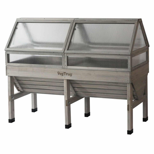 VegTrug Cold Frame for Medium 1.8m Classic Wooden Raised Planter - Grey Wash