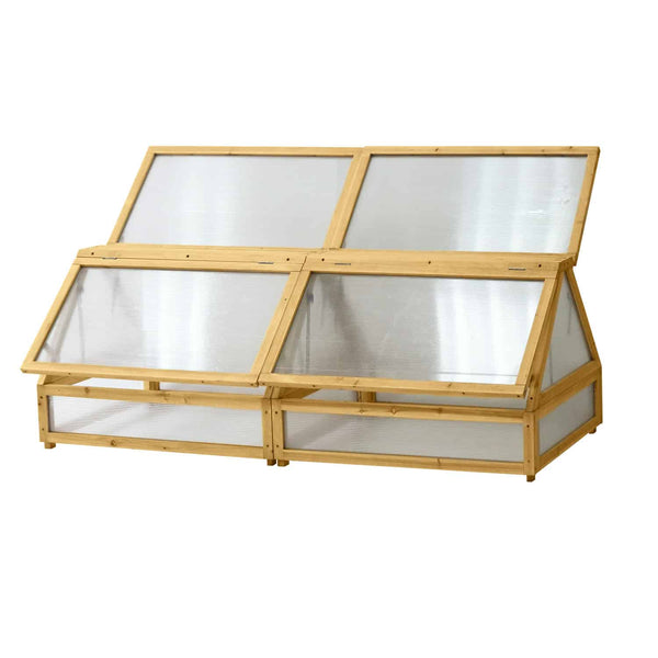 VegTrug Cold Frame for Medium 1.8m Classic Wooden Raised Planter - Natural