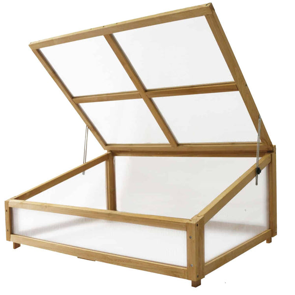 VegTrug Cold Frame for Small 1m Classic Wooden Raised Planter - Natural