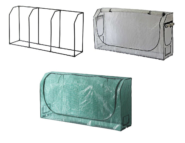 VegTrug 90cm Frame with PE Greenhouse and Shade Covers for Medium 1.8m Wall-hugger