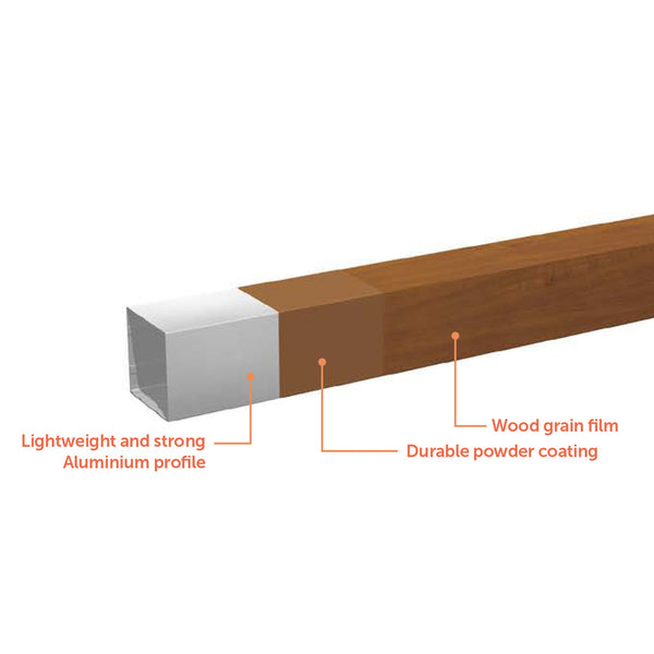 VegTrug Aluminium Raised Planter Small 1m - Natural Wood Effect