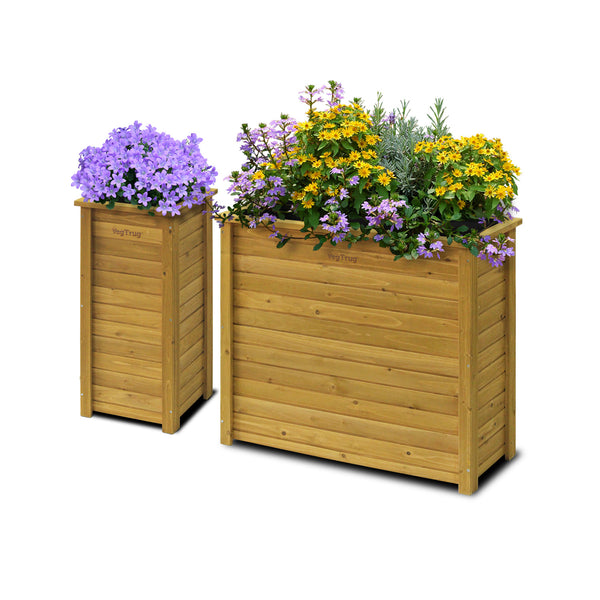 VegTrug Timber Tall Rectangular Planter Box 940 x 380 x 820mm Natural