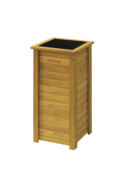 VegTrug Timber Tall Square Planter Box 380 x 380 x 820mm Natural