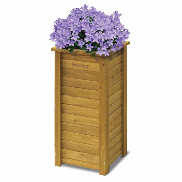 VegTrug Timber Tall Square Planter Box 380 x 380 x 820mm Natural