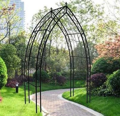 Takasho Metal Garden Arch Cathedral 1640 x 680 x 2900mm Black