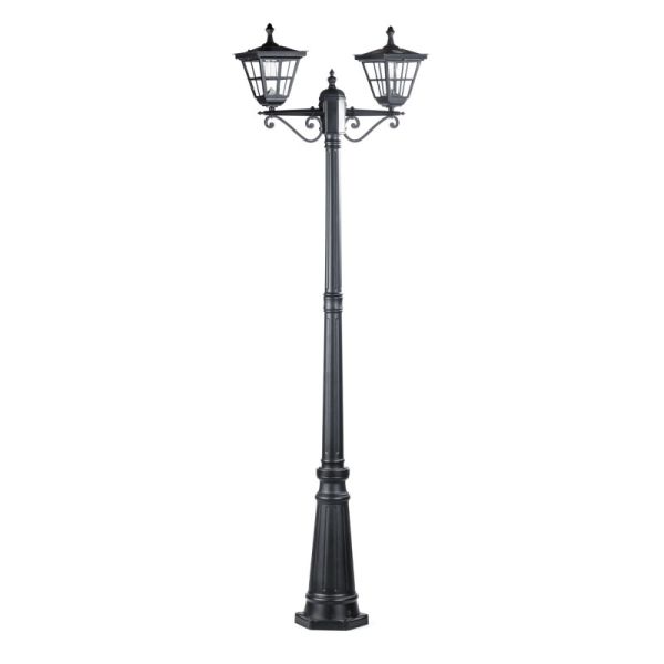 Takasho Double Post Light Heritage Style Lamp with Solar Panel