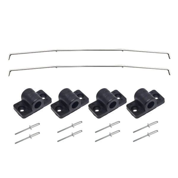 Tonneau Support Bar Rod Replacement Twin Kit with Brackets and Pop Rivets