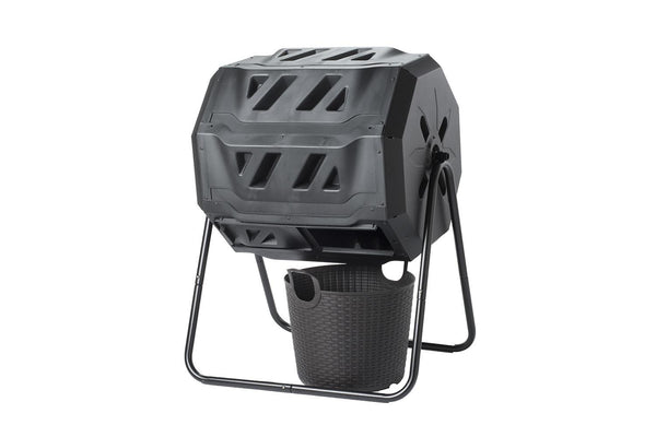 Maze 160 Litre ROTO Organics Composter Bin Tumbler with Dual Chambers & Thermometer